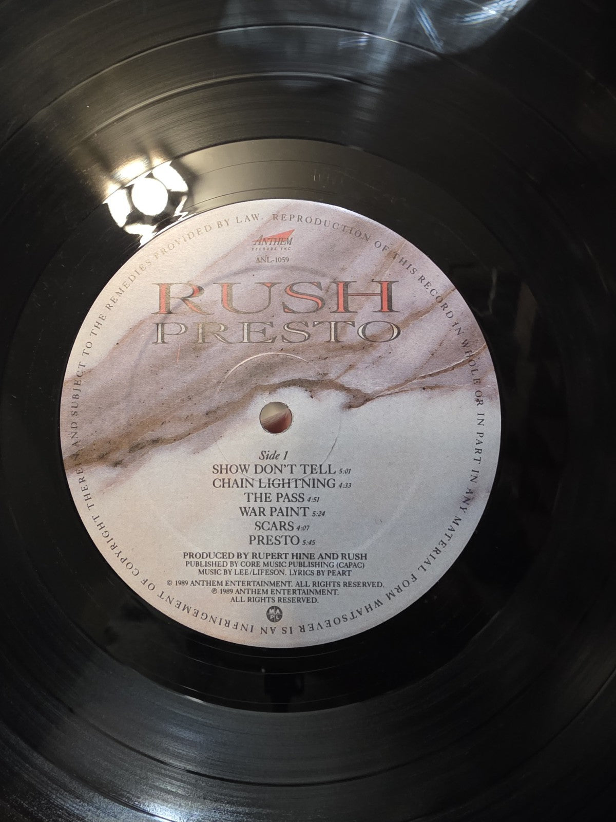 Rush - Presto - 12" Album - Canada - ANL- 1059- 19898