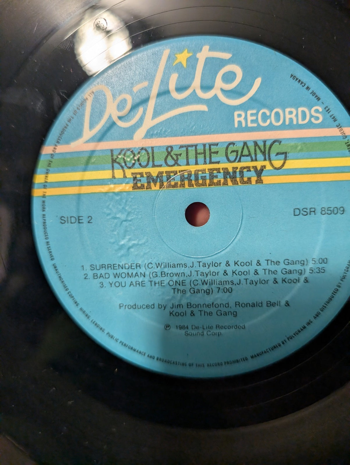 KOOL & THE GANG EMERGENCY 12" LP  VINYL RECORD DE LITE 19845