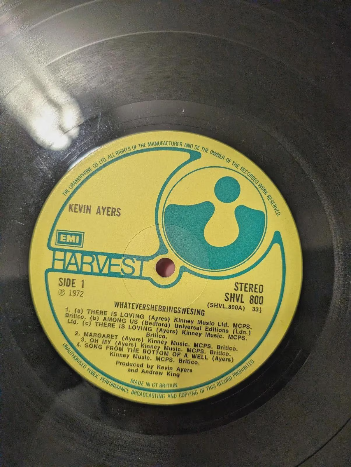 KEVIN AYERS   Whatevershebringswesing LP (RARE UK Import on HARVEST)8