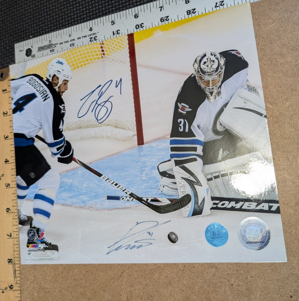 Zach Bogosian & Ondrej Pavelec Dual Signed Winnipeg Jets 8x10 Photo1