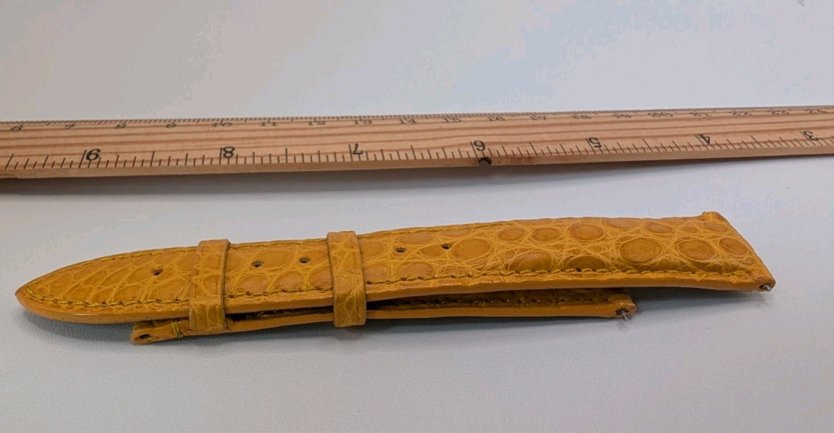 20mm Mustard Yellow Alligator Watch Band   Unused  No Buckle0