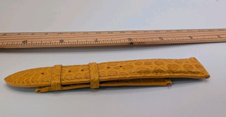 20mm Mustard Yellow Alligator Watch Band   Unused  No Buckle0