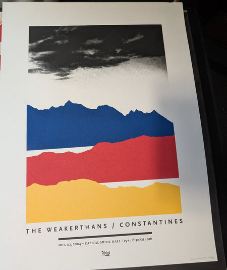 THE WEAKERTHANS & CONSTANTINES - 2004 DOUBLENAUGHT PRINT - VINTAGE \ #'D  