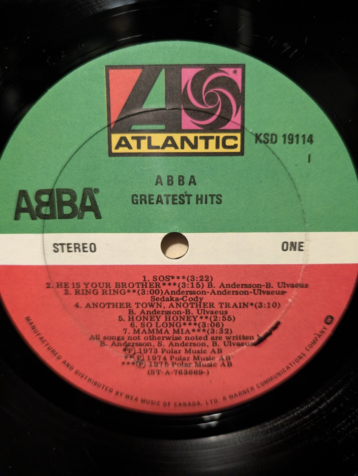 ABBA Greatest Hits LP original 1976 Atlantic ‎Canada SD 18189 Gatefold Vinyl N/M2