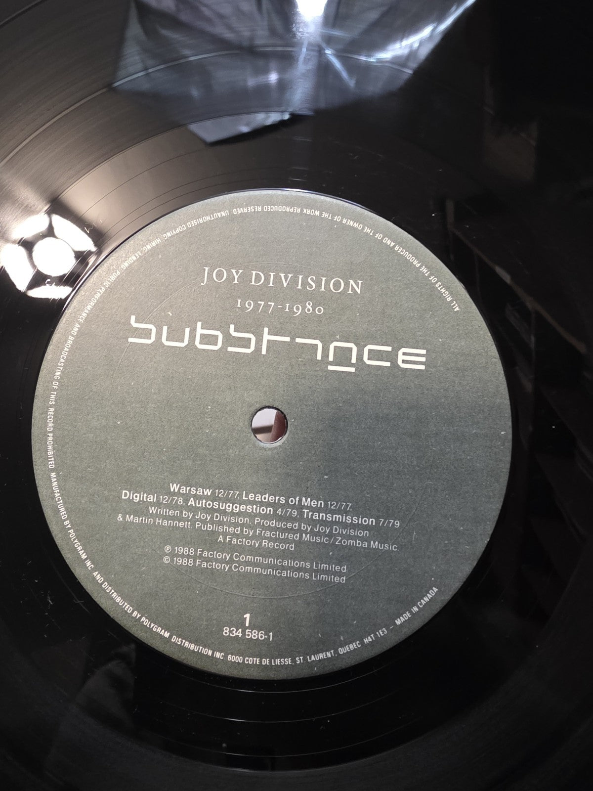 Joy Division - Substance - 12" LP - Canada-834 586-1, 19888