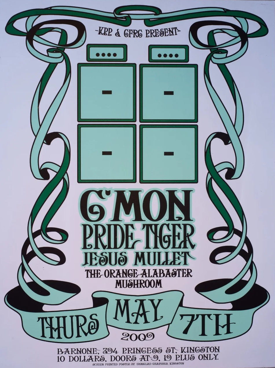 G'mon Pride Tiger+Jesus Mullet+ Alabaster Mushroom Concert Print -2009