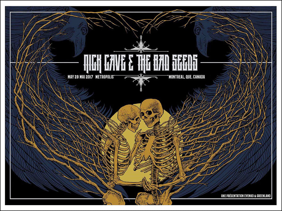 Nick Cave & The Bad Seeds  - Metropolis, Montréal QC-2017 -Pat Hamou Screen Print -