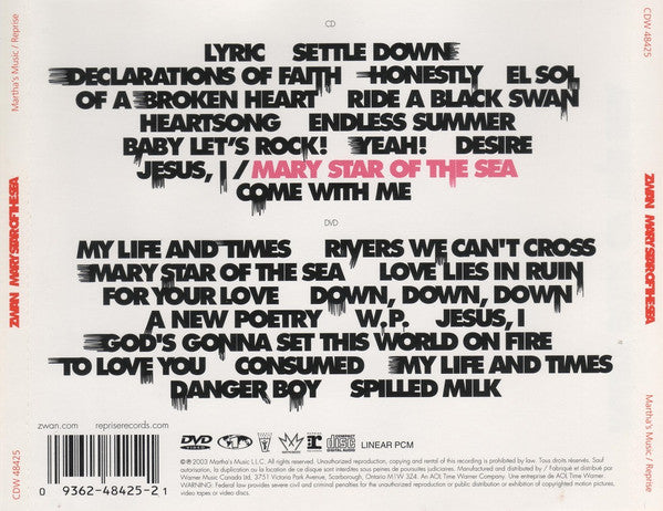 Zwan - Mary Star Of The Sea- 2003 - CD, Single