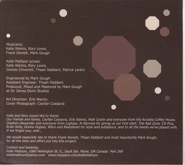 Kalle Mattson - Whisper Bee - CD, Album -2009 -Autographed