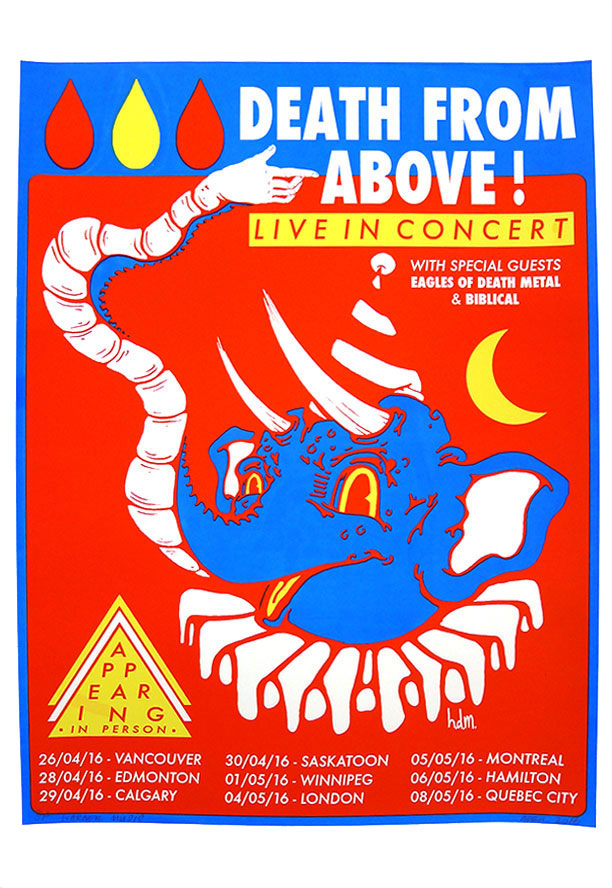 Death From Above 1979 -Eagles of Death Metal- Biblical Kid Icarus Screen Print (2016)