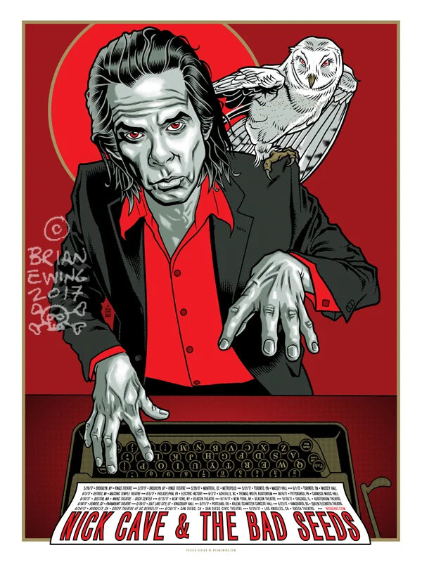 NICK CAVE & THE BAD SEEDS- VIP - 2017 Tour Poster - Autographed