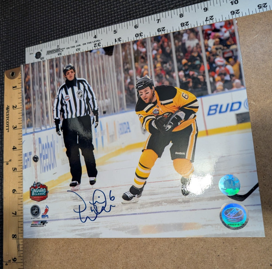 Dennis Wideman Boston Bruins Signed 2010 Winter Classic 8x10 Photo