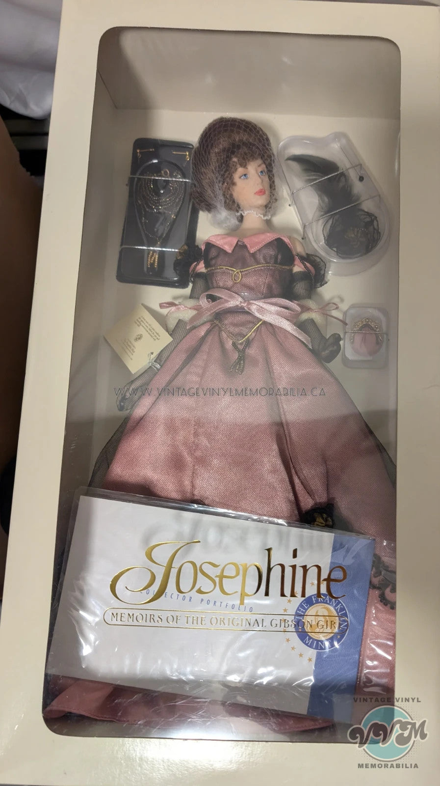 Franklin Mint LOT- Josephine Doll/Opening Night + 3 dresses/All COA New In Box