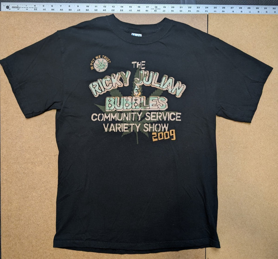 The Ricky Julian & Bubbles Community Variety Show -2009- Tour Shirt *RARE*