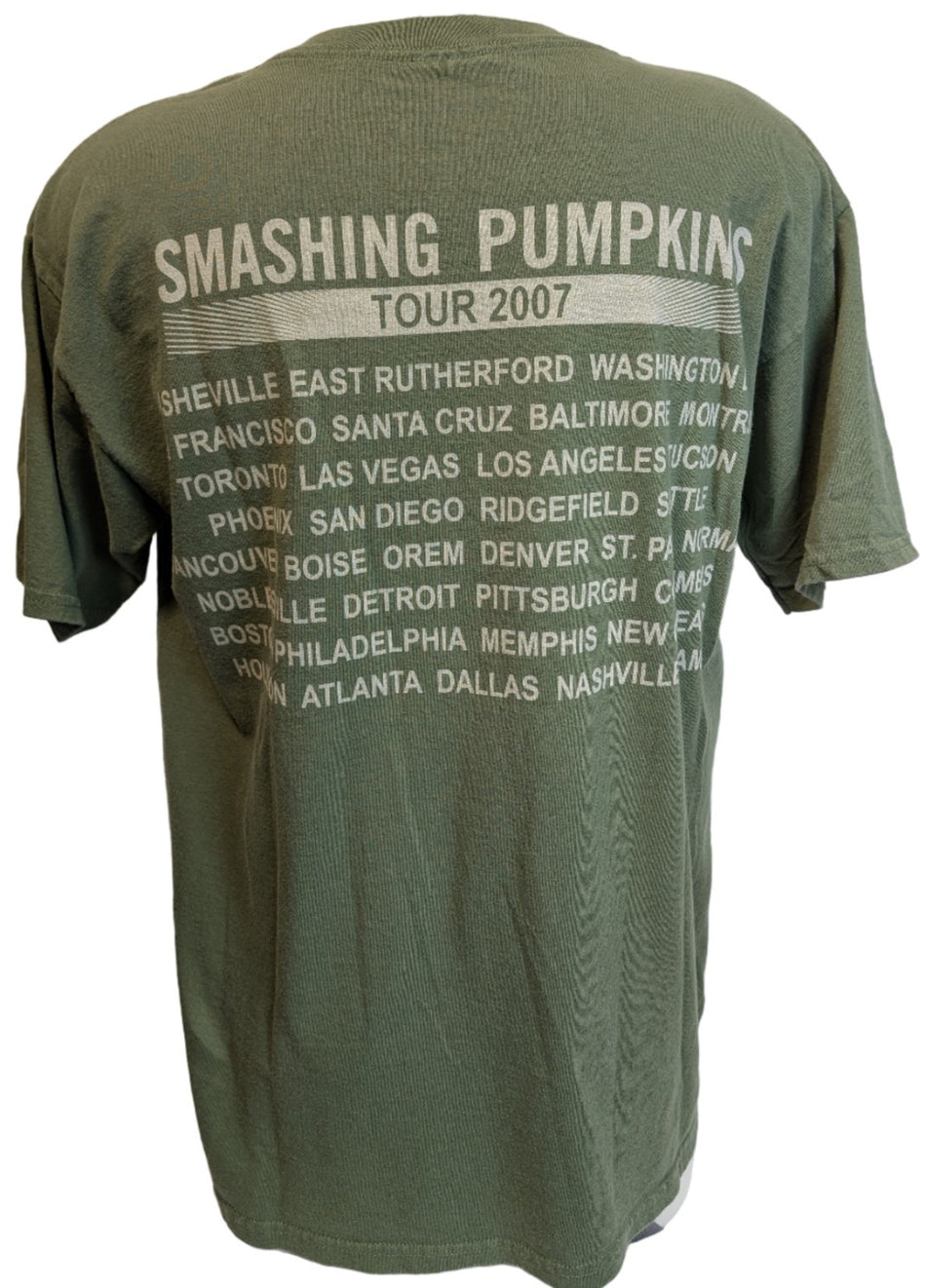 VERY RARE AUTHENTIC 2007 Smashing Pumpkins TOUR Men's Large Green T-Shirt