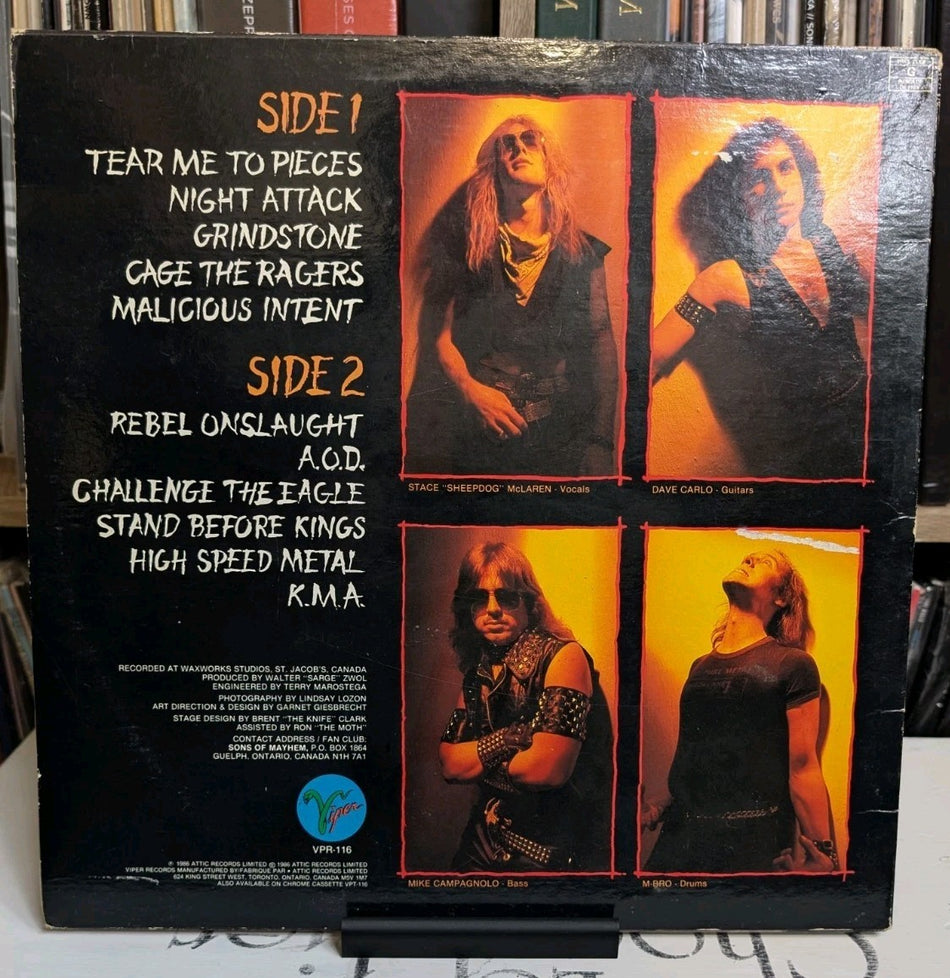 Razor - Malicious Intent - LP - Canada- 1986