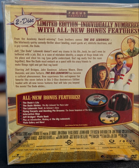 The Big Lebowski 10th Anniversary Limited Edition 2 DVD Bowling Ball In Package.