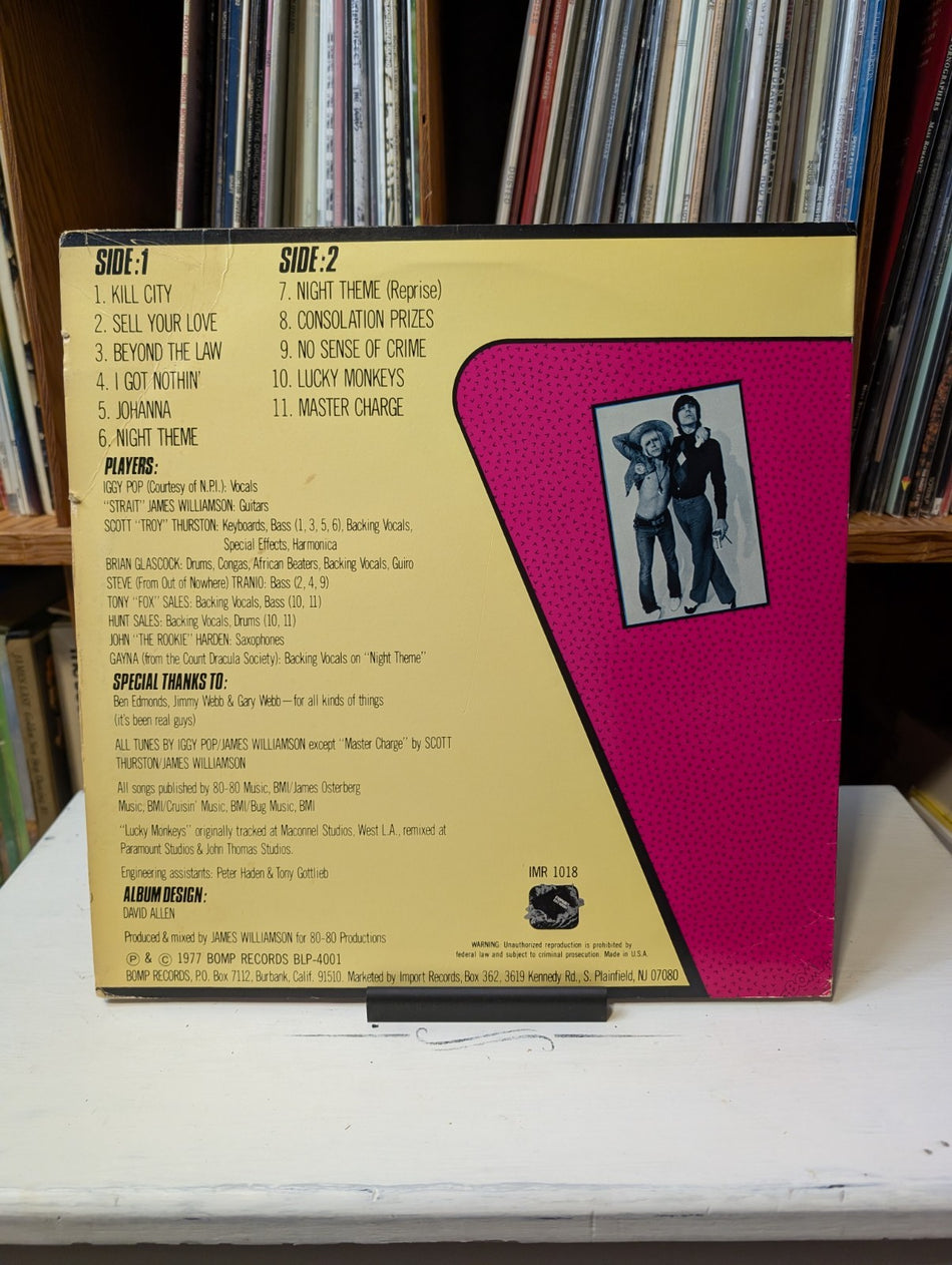 Iggy Pop & James Williamson ‎– Kill City -Grn VINYL -LP - 1978