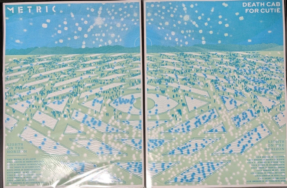 Death Cab For Cutie - Metric - 2x Screen Print -