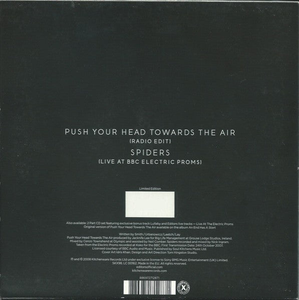 Editors Push Your Head Towards The Air-7" VINYL RECORD