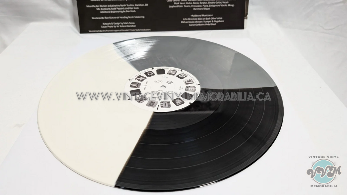 Watermarked - Elliott Brood-Work And Love- 12" Vinyl-2018 – Canada Vinyl, LP, Limited Edition, Numbered Black / White / Grey Tri-Color Split -Autographed